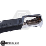 Brute Status chrome rear bumper for Ford Ranger 2012–2022 with parking sensor compatibility and non-slip step pads