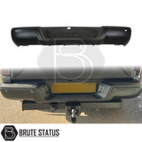 Brute Status black rear bumper for Ford Ranger 2012–2022 with parking sensor compatibility and non-slip step pads