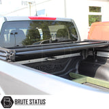 "Premium tri-fold tonneau cover for pickup trucks, featuring UV-stable vinyl, rubber perimeter seals, reinforced corners, and shaped aluminium cross bars for improved durability, aerodynamics, and water resistance. Easy no-drill installation. Not compatible with Wildtrak models with sports bars.