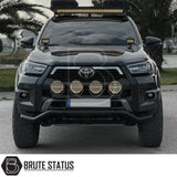 Matte black stainless steel city bar fitted to a Volkswagen Amarok (2023+), enhancing the vehicle's front-end look while providing bumper protection. Made from T304 stainless steel with easy, no-drill DIY installation, included fixings, and TÜV certification
