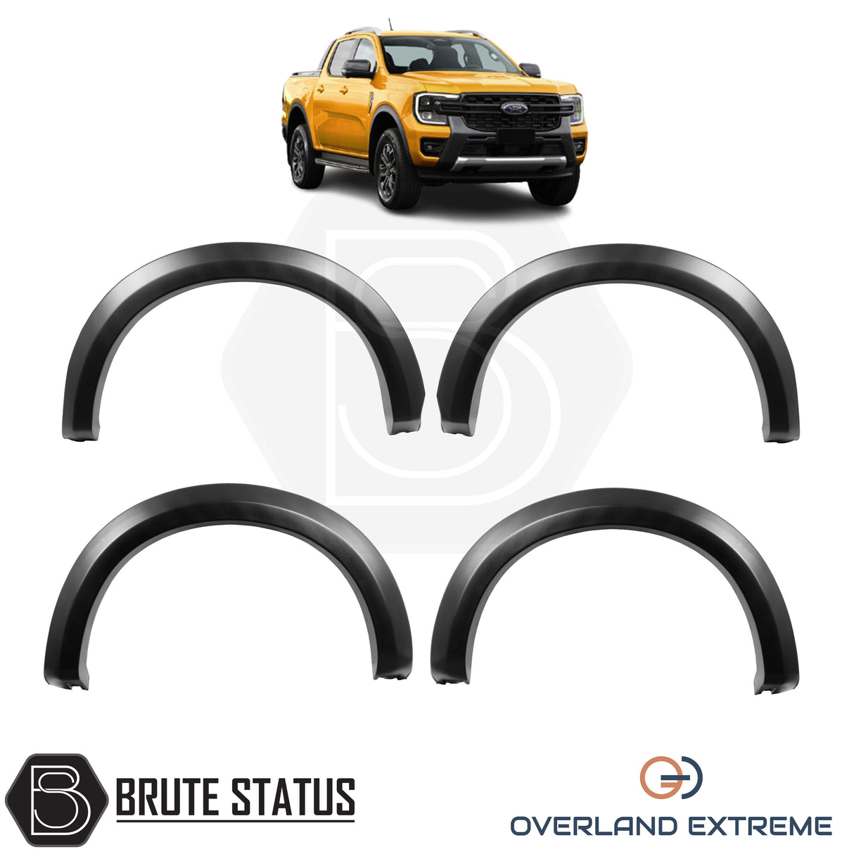 Ford Ranger 2023+ T9 Matte Black Wide Arch Kit (Overland Extreme) & 35mm Wheel Spacers
