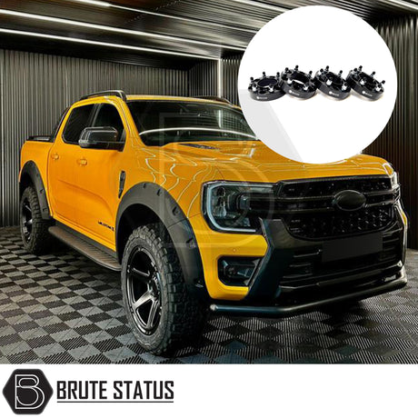 Ford Ranger 2023+ Matte Black Wide Arch Kit & 35mm Wheel Spacers - Riveted Style 