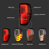 Ford Ranger T6 T7 T8 2012-2022 smoked LED rear lights pair with sequential indicators for aftermarket pickup truck styling upgrade