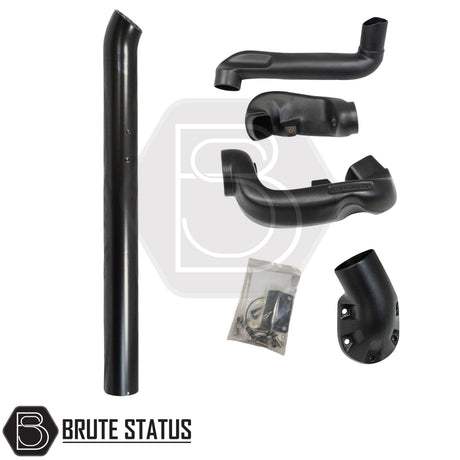 Ford Ranger T6 T7 stainless steel snorkel in gloss black combining aggressive styling with practical engine protection