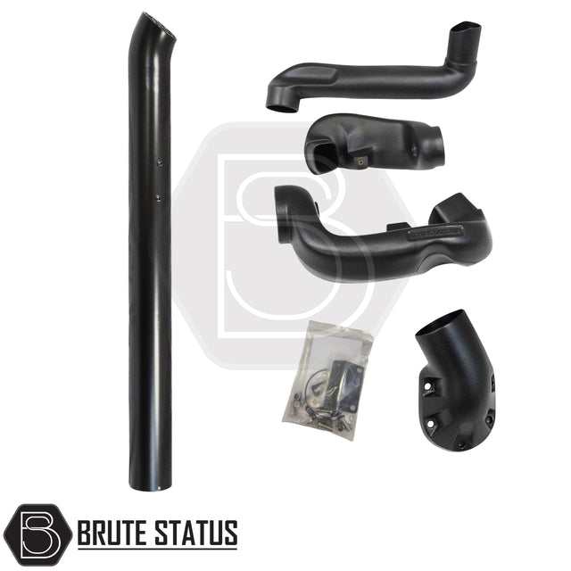 Ford Ranger T6 T7 stainless steel snorkel in gloss black combining aggressive styling with practical engine protection