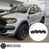 gloss black wide arch kit paired with 35mm wheel spacers for the ford ranger 2012-2022 pickup truck 