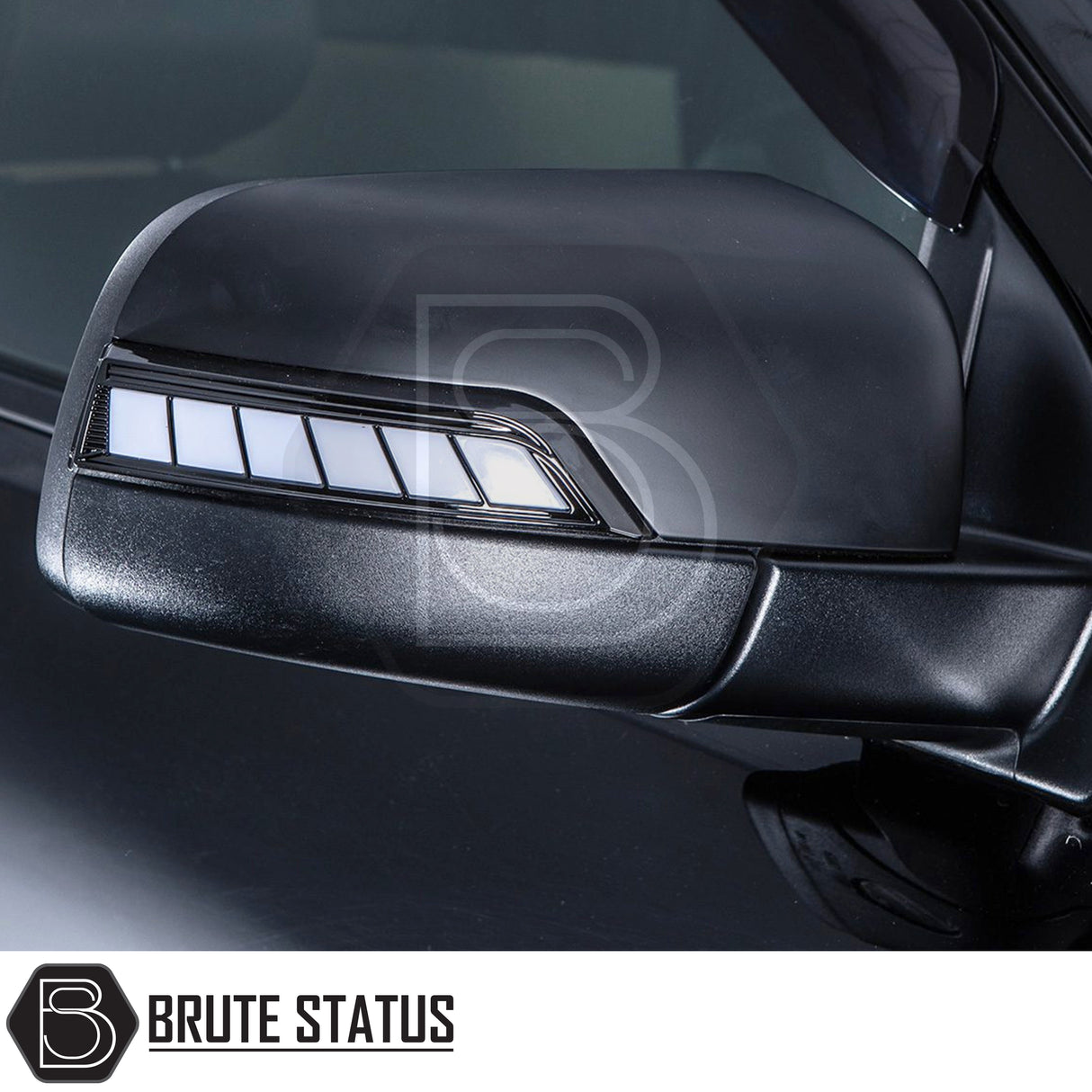 Ford Ranger 2012-2022 LED wing mirror covers with dynamic sweeping indicators and durable ABS construction