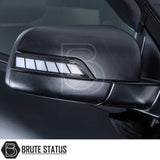 Ford Ranger 2012-2022 LED wing mirror covers with dynamic sweeping indicators and durable ABS construction