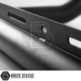Volkswagen Amarok 2023+ Bull Bar (Nudge Bar) Matt Black, featuring a powder-coated steel bracket with slotted holes for easy DIY installation, enhancing truck aesthetics and protection.