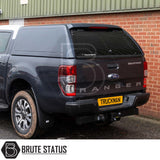 Ford Ranger 2012-2022 Truckman RS Hardtop Canopy with solid rear window, enhancing security and style; ideal for commercial use and customization.