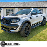 Ford Ranger 2012-2022 smooth style wide arch kit in gloss black with Raptor-inspired design and precision CAD fitment