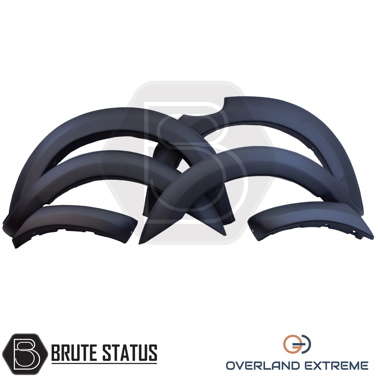 Ford Ranger 2012-2022 smooth wheel arch flare kit, aftermarket matte black ABS overfenders for rugged pickup truck styling.