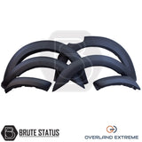Ford Ranger 2012-2022 smooth wheel arch flare kit, aftermarket matte black ABS overfenders for rugged pickup truck styling.