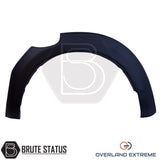 Overland style Ford Ranger 2012-2022 wide wheel arch kit, smooth matte black fender flares for Double Cab pickup trucks.