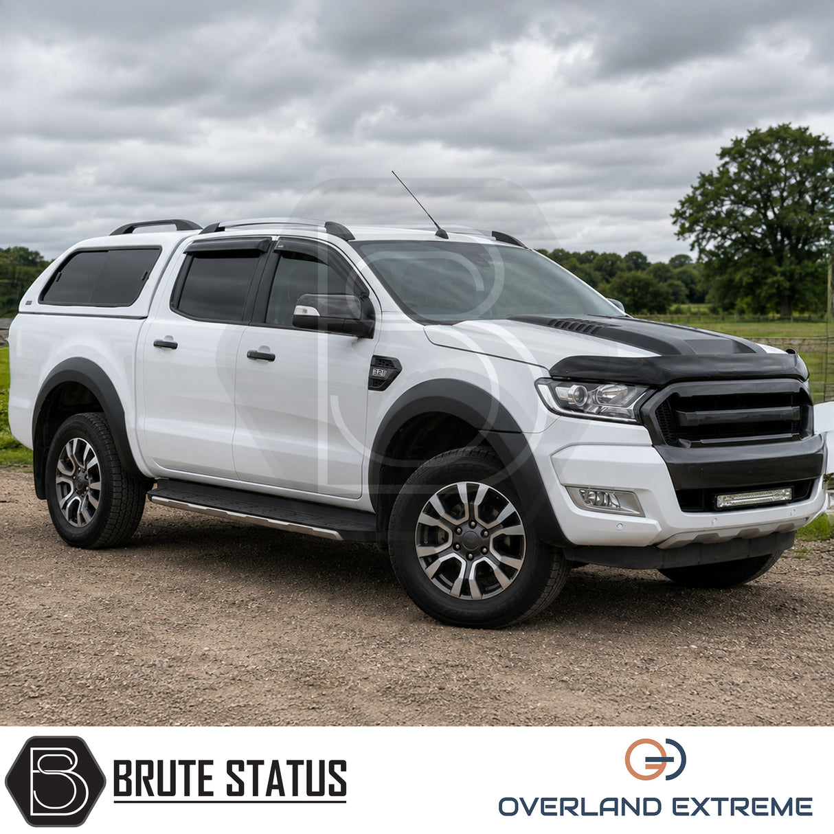 Ford Ranger 2012-2022 smooth wide wheel arch extensions, durable ABS fender flare kit for Double Cab models with factory-style fit.