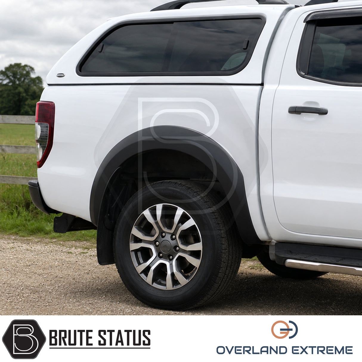 Matte black Ford Ranger 2012-2022 wide body wheel arch kit, premium smooth overfenders inspired by the iconic F150 Raptor styling.