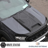 Ford Ranger T7 T8 bonnet scoop upgrade featuring rugged matte black styling and easy no-drill installation
