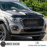 Ford Ranger 2015-2022 gloss black bonnet scoop, aftermarket Raptor-style bonnet styling upgrade for Double Cab pickup trucks.