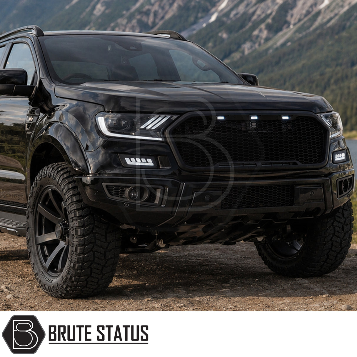 Ford Ranger 2015-2022 Raptor style facelift body kit with LED grille, front bumper, fog lights and daytime running lights