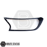 Glossy black headlight covers for Ford Ranger 2015-2022, enhancing truck's front for an aggressive look, featuring easy installation with 3M adhesive.