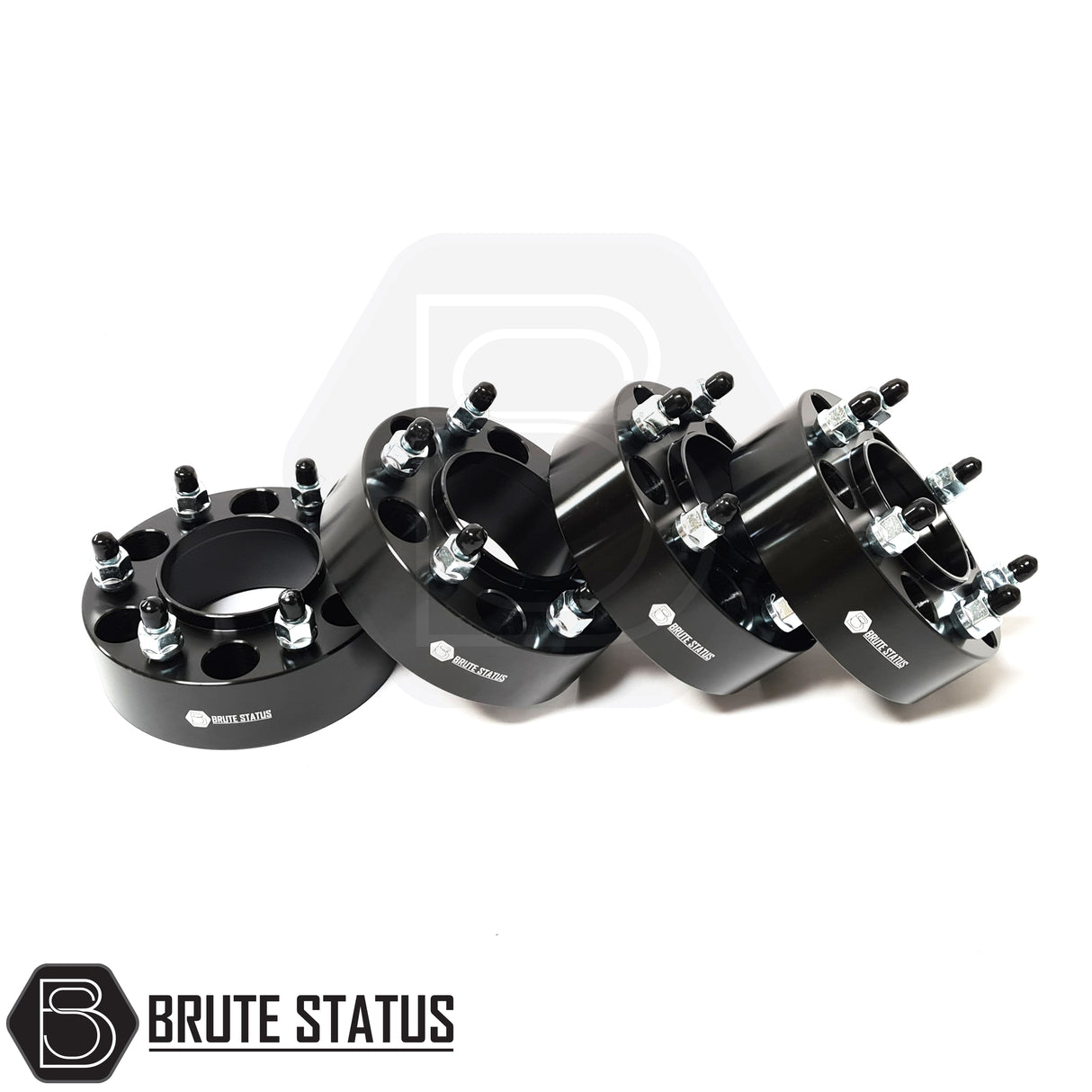 Set of 4 heavy duty black 50mm wheel spacers suitable for Ford Ranger pickup truck offroad 4x4 vehicle. 