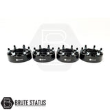 Set of 4 black 50mm wheel spacers for Ford Ranger pickup truck offroad 4x4 vehicle.