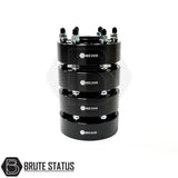 Stack of aluminium 50mm wheel spacers with bolts pre-installed suitable for Ford Ranger 2015-2022 pickup truck offroad 4x4 vehicle. 