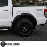 White Ford Ranger pickup truck showcasing premium gloss black slim style wide arches and refined Raptor-inspired look