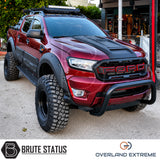 Premium Ford Ranger 2019-2022 wide arch kit for models with parking sensors, matte black overfender upgrade with durable ABS construction.