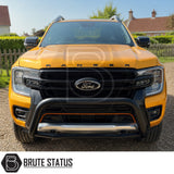Ford Ranger 2023+ T9 bull bar in matte black with heavy-duty carbon steel construction and front bumper protection