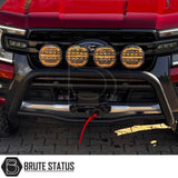 Premium matte black nudge bar for Ford Ranger 2023+ T9 models with durable carbon steel construction and enhanced front-end protection
