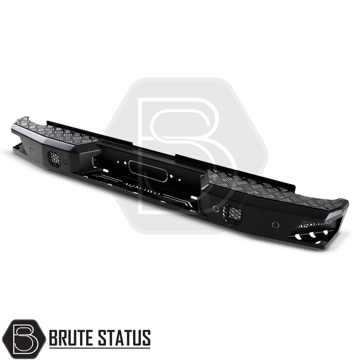 Heavy-duty T20 rear bumper for Ford Ranger T9 models with matte black finish and impact protection