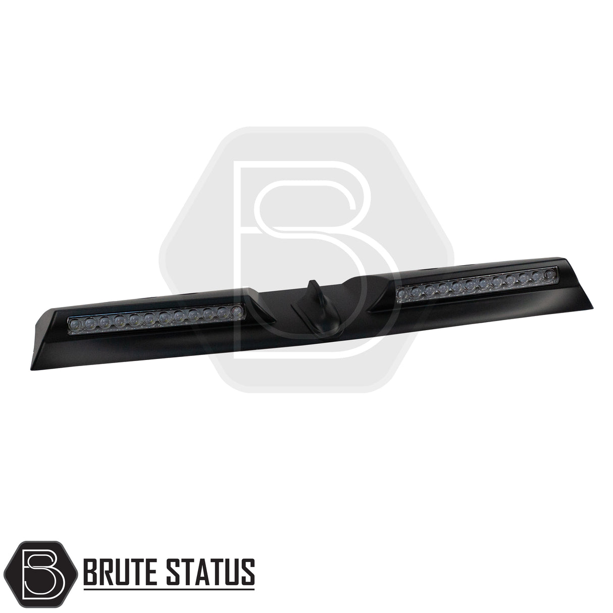 Ford Ranger 2012-2022 Roof Spoiler with LED Lights - Style 2, featuring a sleek black design and integrated lights, perfect for enhancing your truck's appearance.