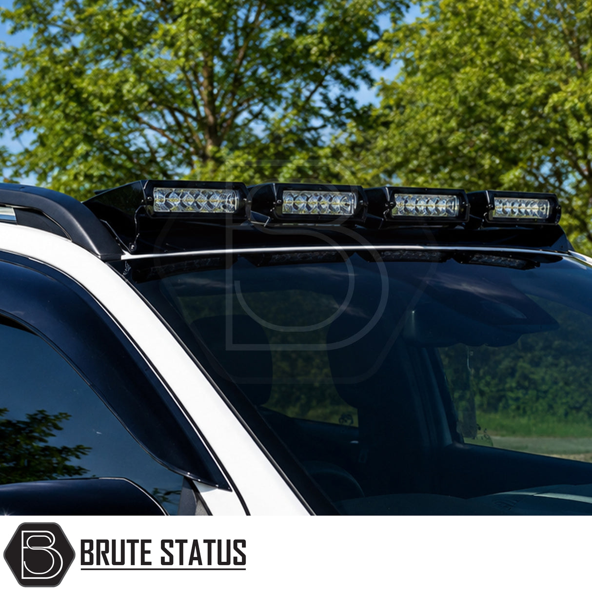 Ford Ranger 2023+ roof spoiler with LED lights in gloss black for aggressive T9 styling