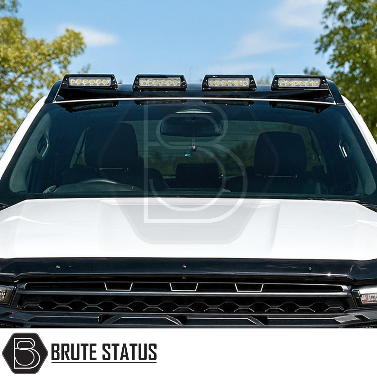 Ford Ranger 2023+ T9 rear roof spoiler with LED lights, gloss black finish and aerodynamic styling