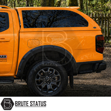 Truckman Grand hardtop Ford Ranger 2023 canopy with LED light carpet lined interior and tinted windows