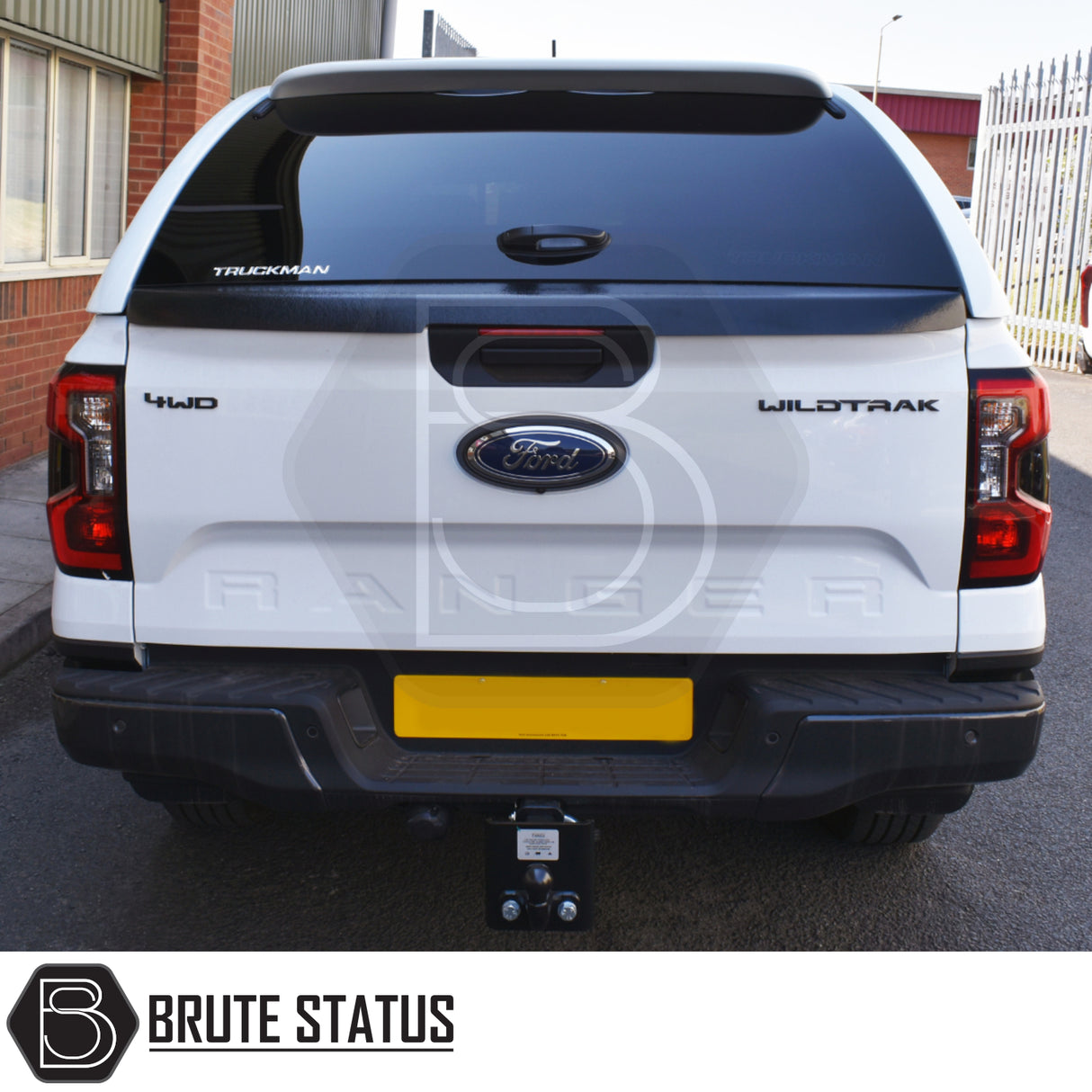 Ford Ranger 2023+ T9 Truckman L-Series Hardtop Canopy with remote locking, shown with a fitted “Truckman” topper, enhancing security and storage capacity.