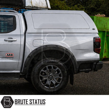 Heavy duty hardtop canopy colour matched to Ford Ranger Iconic Silver 2023+ suitable for secure overlanding offroad 4x4 set ups. All mounting hardware included. 