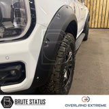 Ford Ranger 2023+ T9 Wide Arch Kit Overland Extreme in matte black, premium riveted style wheel arch extensions for Double Cab pickup trucks.