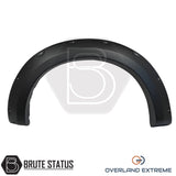 Ford Ranger 2023+ wide arch flare kit featuring cosmetic rivets, UV-resistant matte black finish and CAD-engineered fitment.