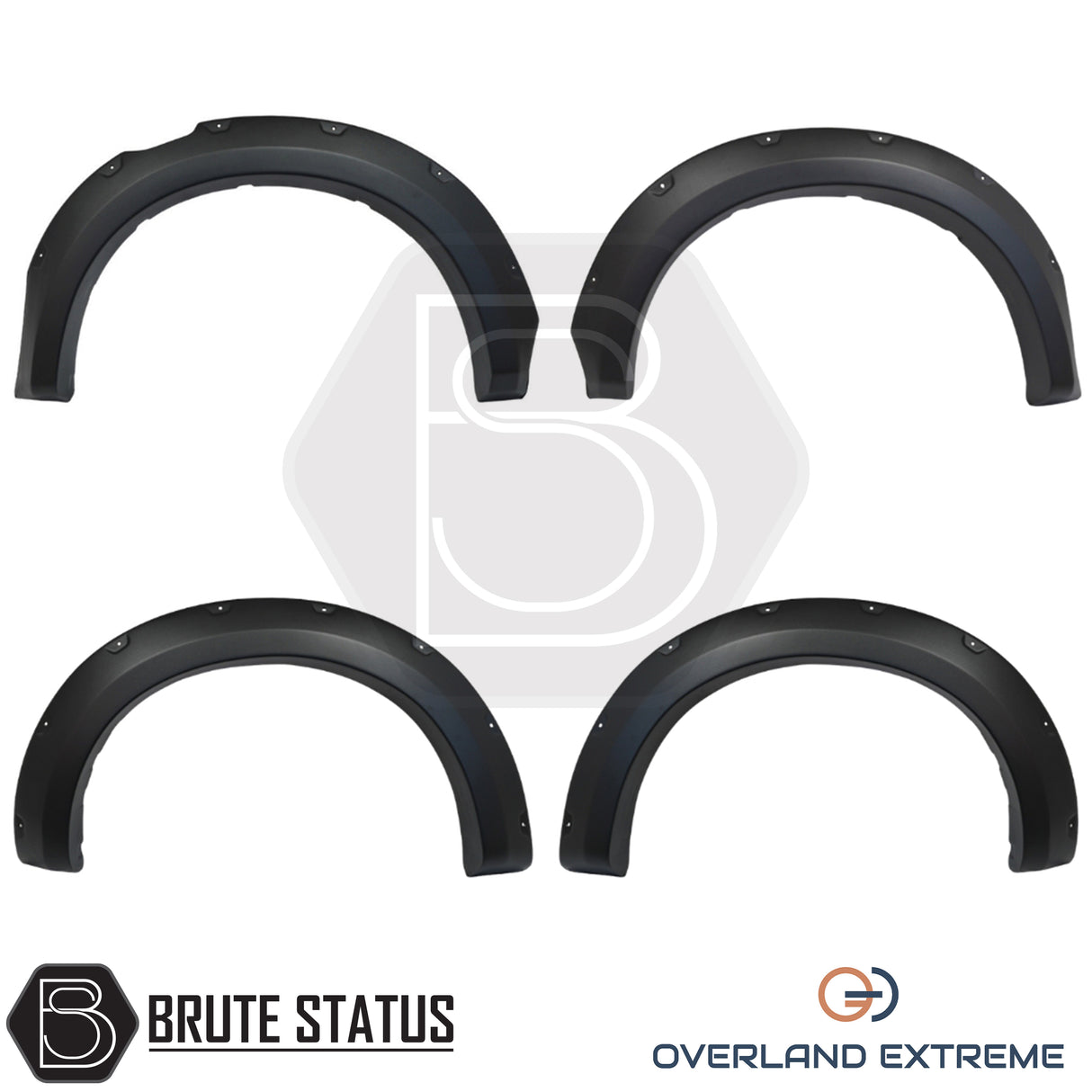 Ford Ranger T9 Double Cab wide wheel arch extensions in matte black, premium aftermarket styling upgrade with riveted overfender design.