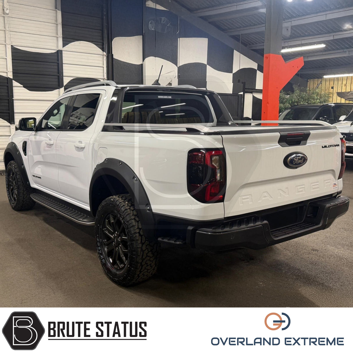 Overland Extreme Ford Ranger T9 wheel arch kit for 2023 onwards models, precision-fit wide arches with professional rubber seal installation.