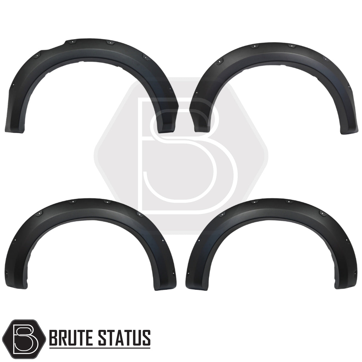 Ford Ranger 2023+ T9 Overland Extreme riveted arch kit in matte black installed on double cab pickup