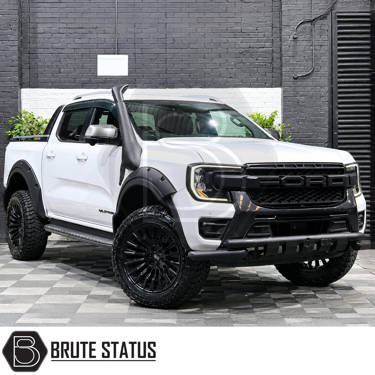 Eagle style snorkel kit for Ford Ranger 2023+ T9 facelift models with stainless steel clamps and fitting hardware