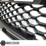 Ford Ranger T8 (2019-2022) non-Wildtrak Raptor-style grille, durable black ABS, enhances truck front-end appearance, easy installation using original mounting points, pairs with fender flare kits.