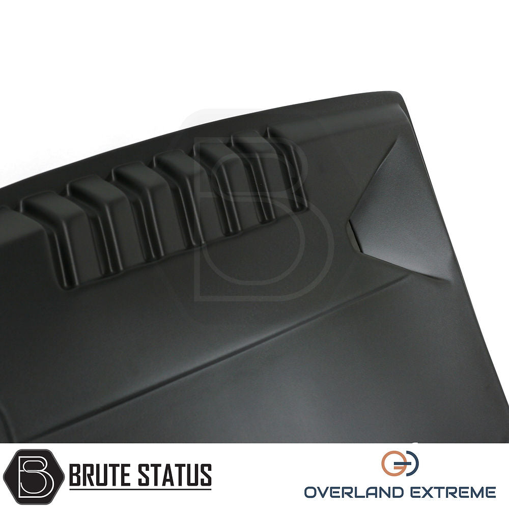 Matte black ABS bonnet scoop for pre-facelift Ford Ranger 2012–2015, Raptor style truck styling accessory with simple adhesive fitment.