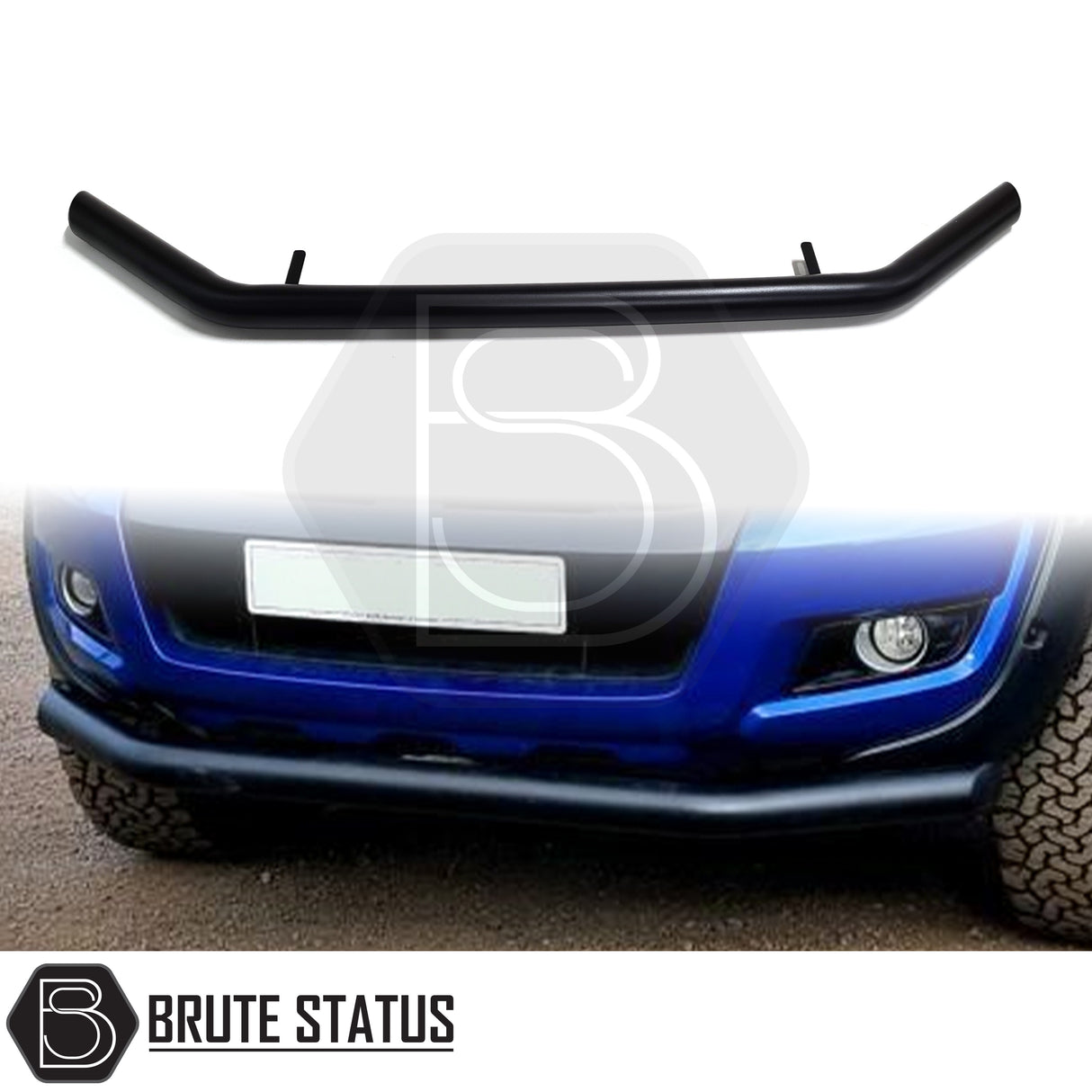 Ford Ranger 2015-2022 City Bar (Nudge Bar) Matte Black, enhancing the vehicle's look and bumper protection, designed for easy DIY installation.