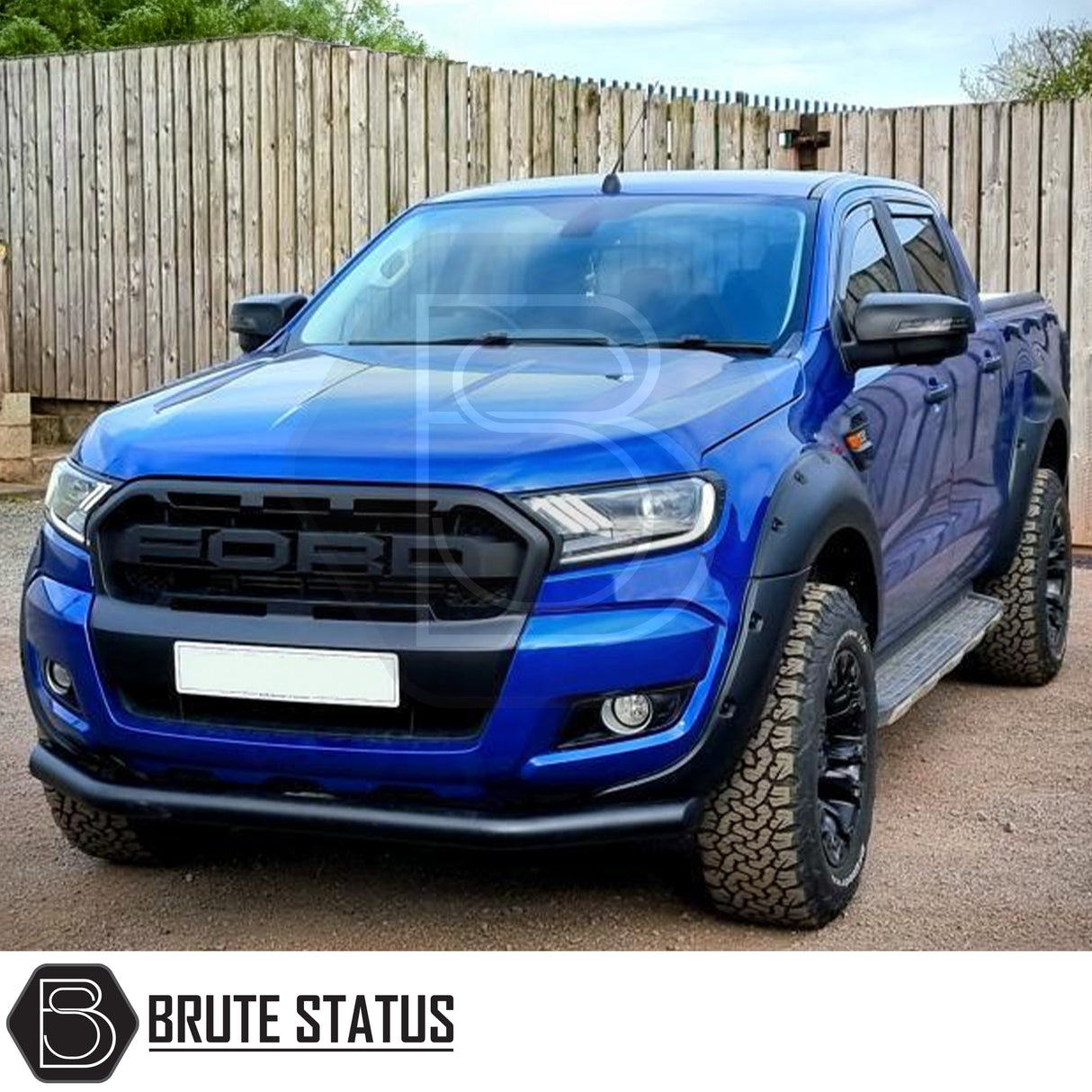 Ford Ranger 2015-2022 City Bar (Nudge Bar) Matte Black, enhancing the vehicle's look and bumper protection, designed for easy DIY installation.