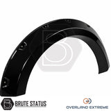 Ford Ranger T9 riveted overfender kit in gloss black, precision-fit wheel arch flares for Double Cab pickup trucks.