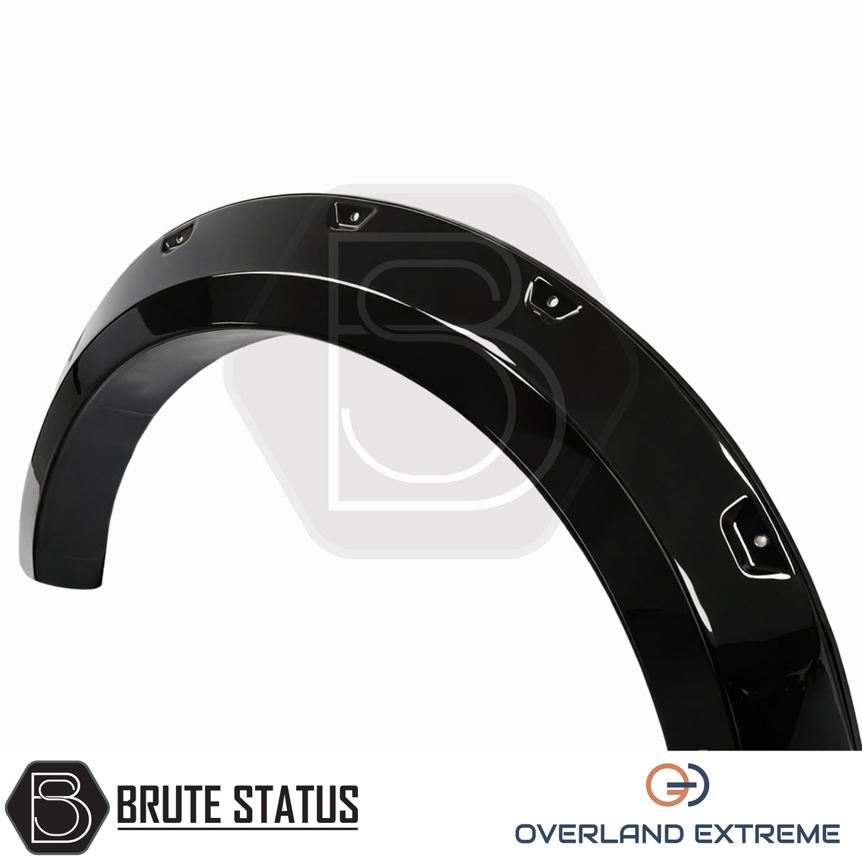 Ford Ranger T9 wheel arch extension set featuring Overland Extreme styling, cosmetic rivets and clean rubber seal installation.